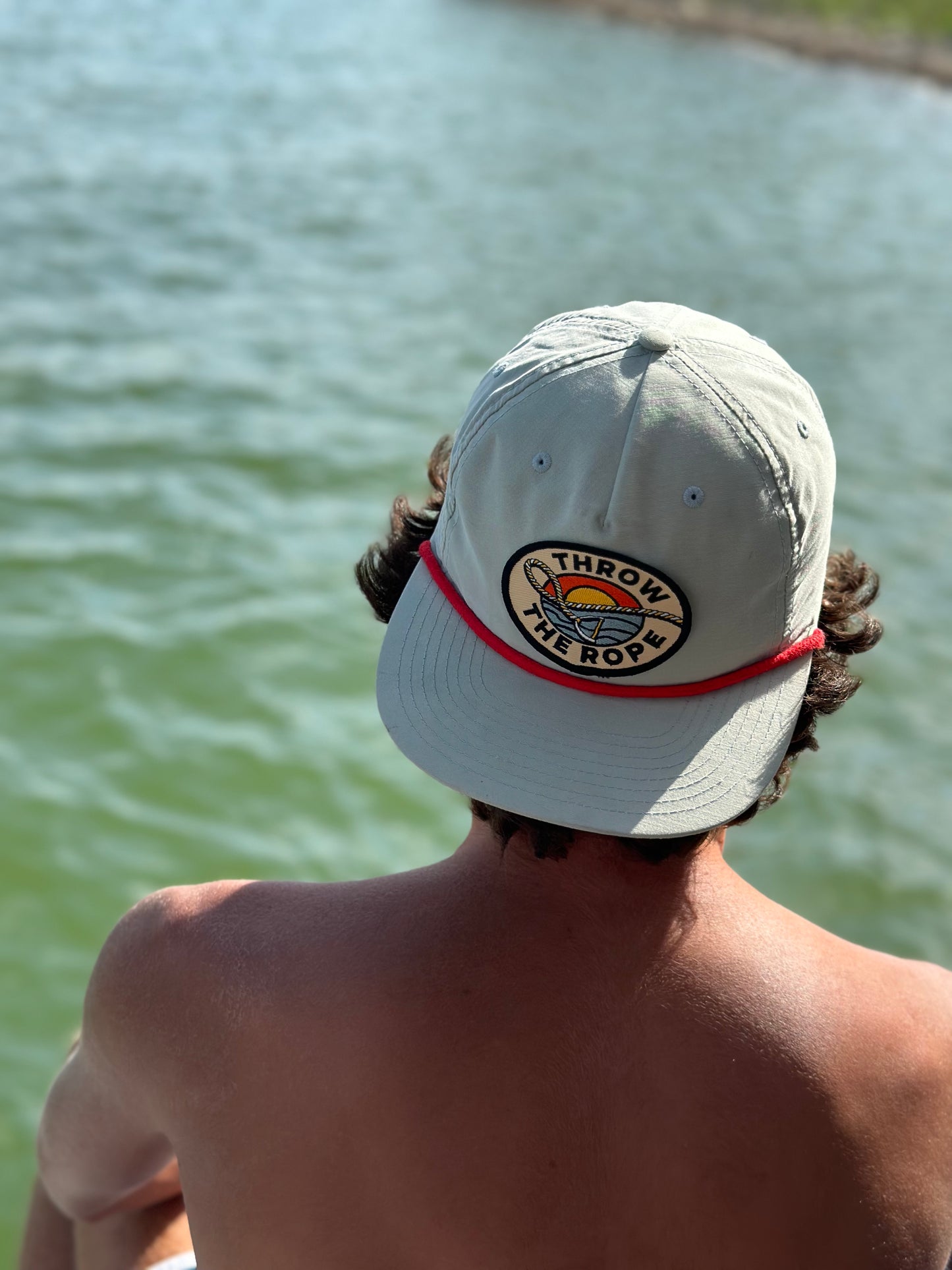 Light Blue with Red Rope